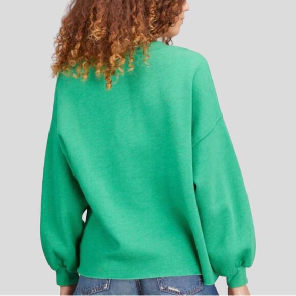 XiRENA Dayna V Neck Long Sleeve Sweatshirt in Green Leaf XS - Picture 2 of 8